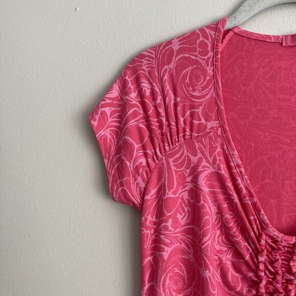 Fresh Produce Womens Pink Floral Print Dress SIze XS Scoop Neck Short Sleeve - Picture 4 of 9